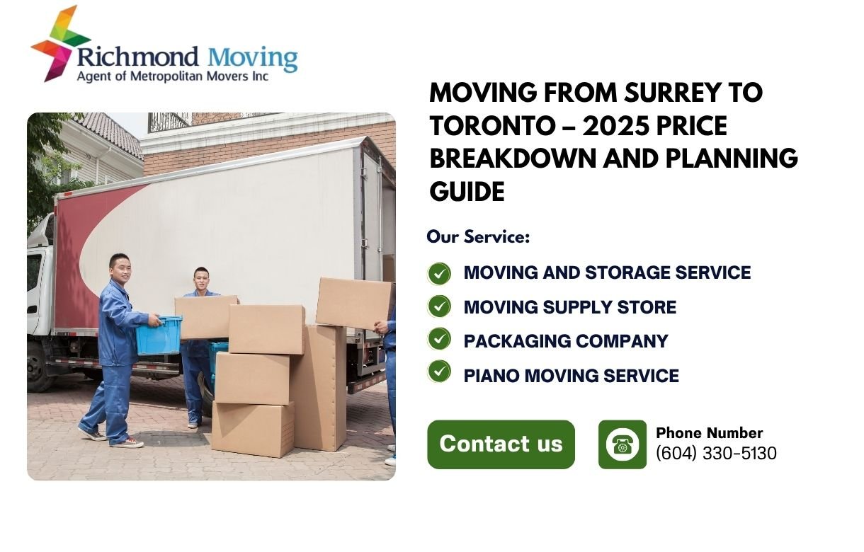 Moving from Surrey to Toronto – 2025 Price Breakdown and Planning Guide